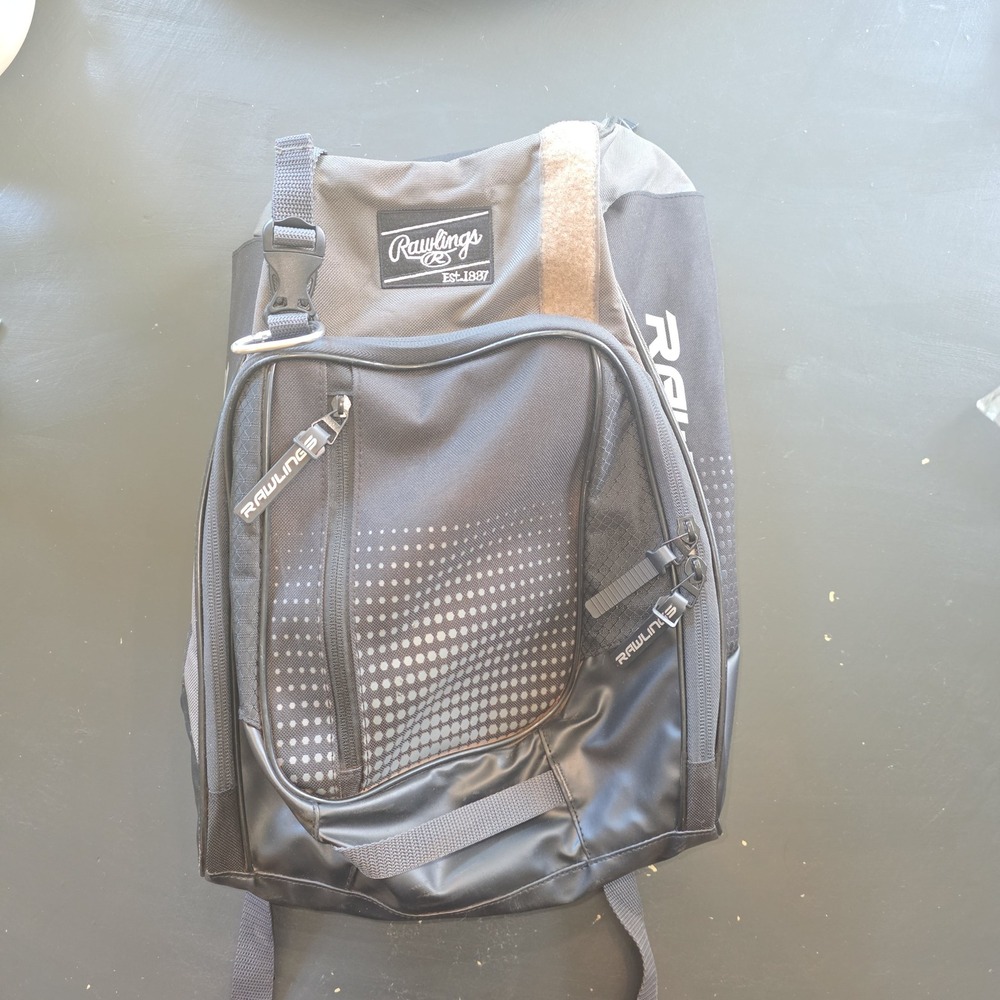 Rawlings Velo Backpack Baseball Softball Equipment Bag Gray Black